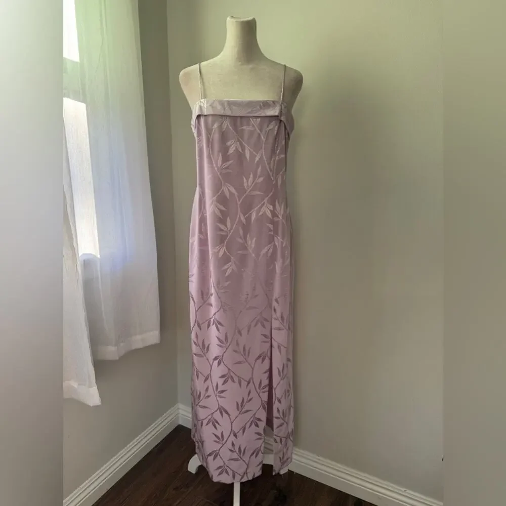 Vintage ‘90s J.R. Nites by Caliendo Lilac Short Sleeve Jacket + Maxi Dress Set
